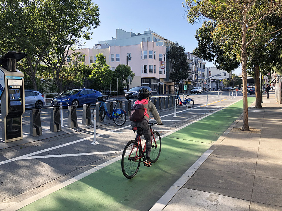 protected bicycle lanes