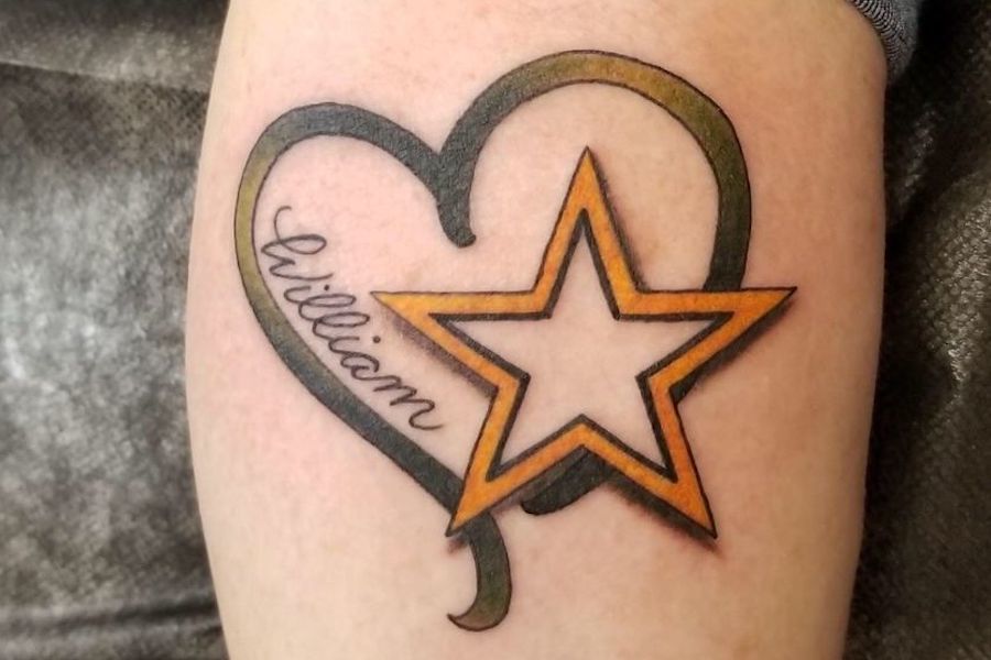 Poke and a Rub art studio  Army mom tattoo today for Angie Came out  super clean and was fun to do Books are open Submit a consultation  request or email to